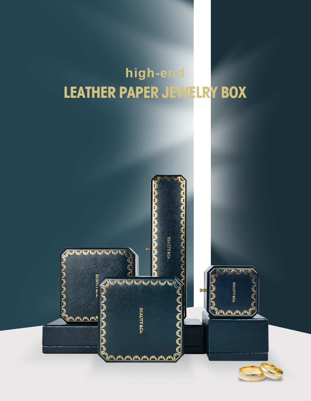  Custom Jewelry Packaging Set High-end PU Leather Bracelet Earring Necklace Ring Jewelry Box