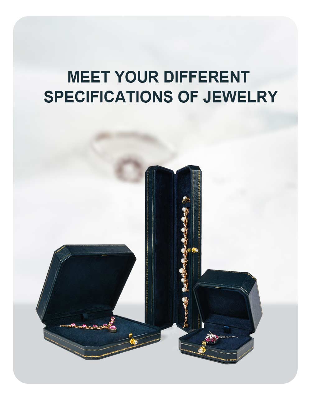  Custom Jewelry Packaging Set High-end PU Leather Bracelet Earring Necklace Ring Jewelry Box