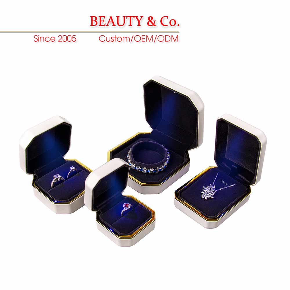 Led Light PU Leather Jewellery Packaging 