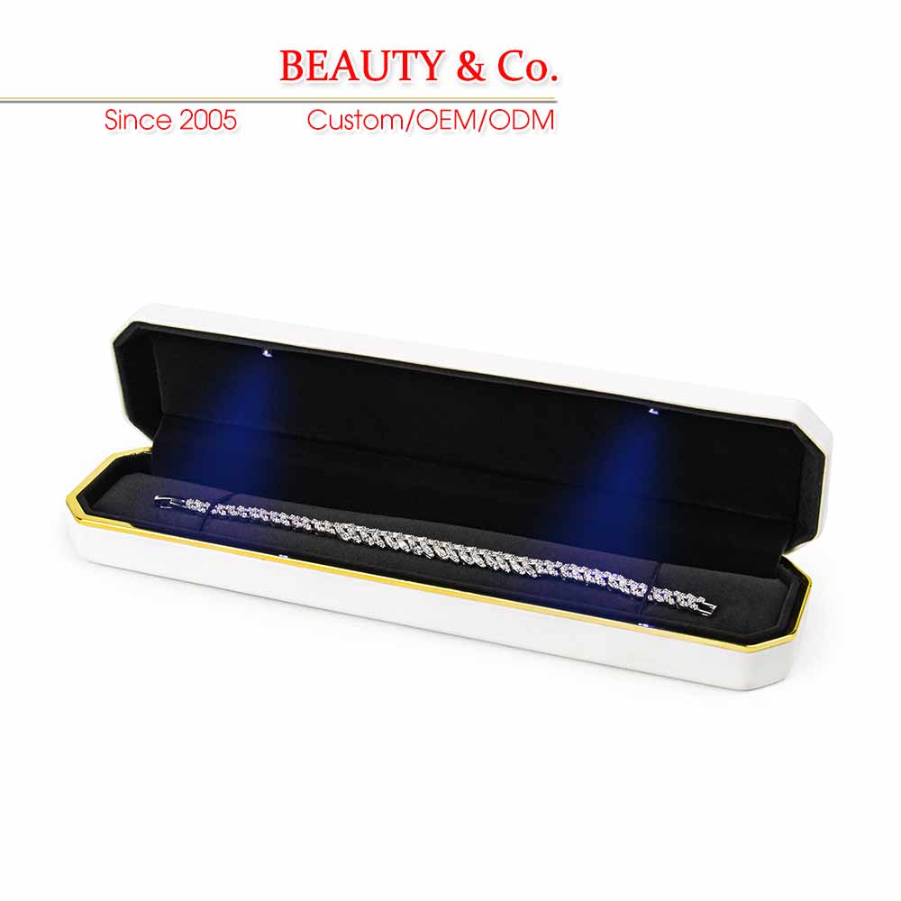 Led Light PU Leather Jewellery Packaging 