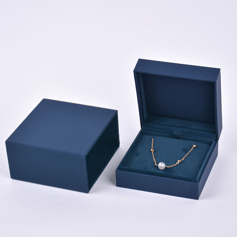 Navy Blue Custom Jewelry Box for Rings, Earrings, and Necklaces