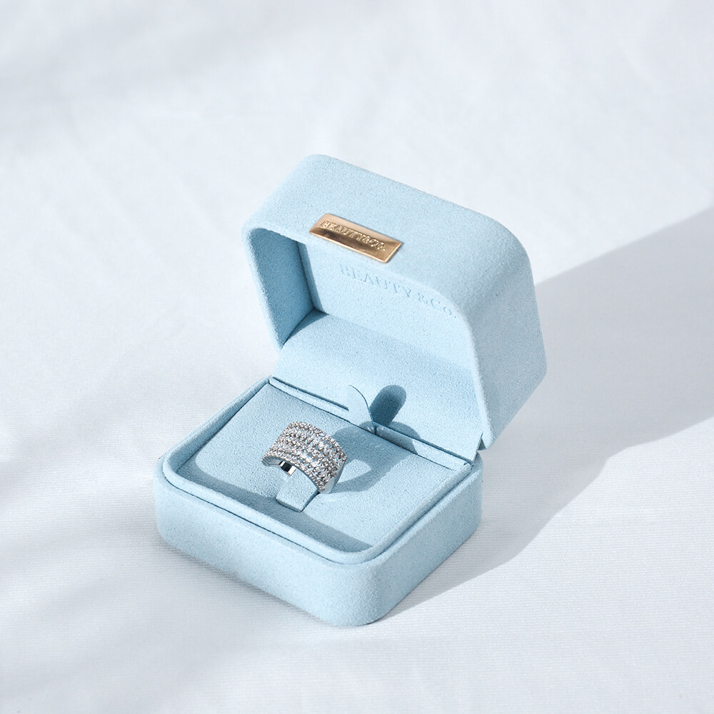  Microfiber Baby Blue Jewelry Boxes