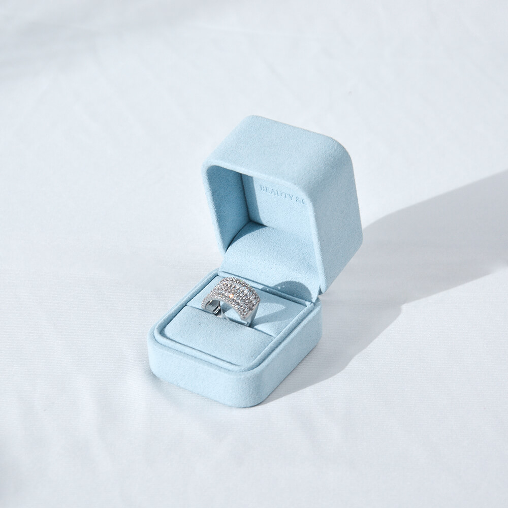 Microfiber Baby Blue Jewelry Boxes