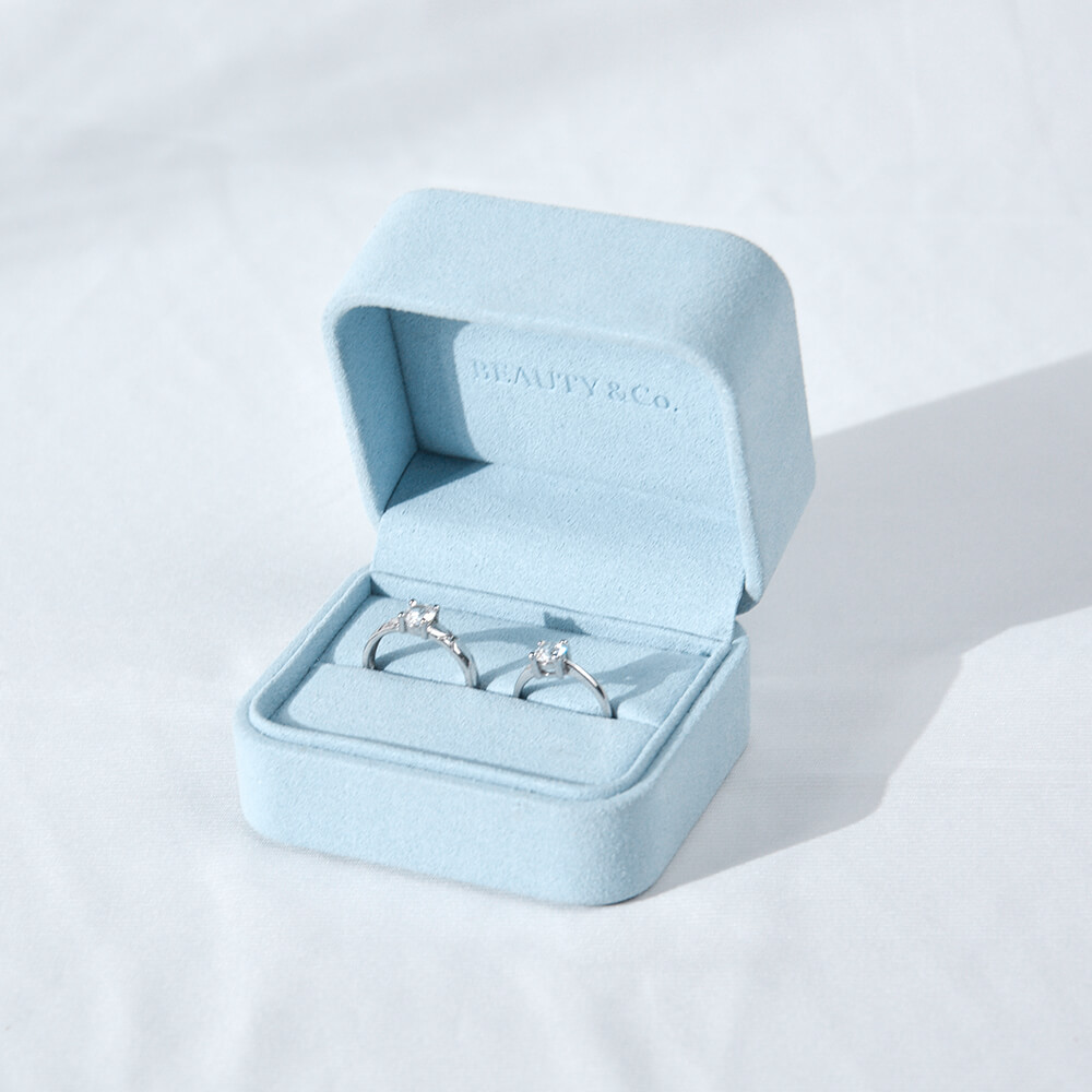 Microfiber Baby Blue Jewelry Boxes