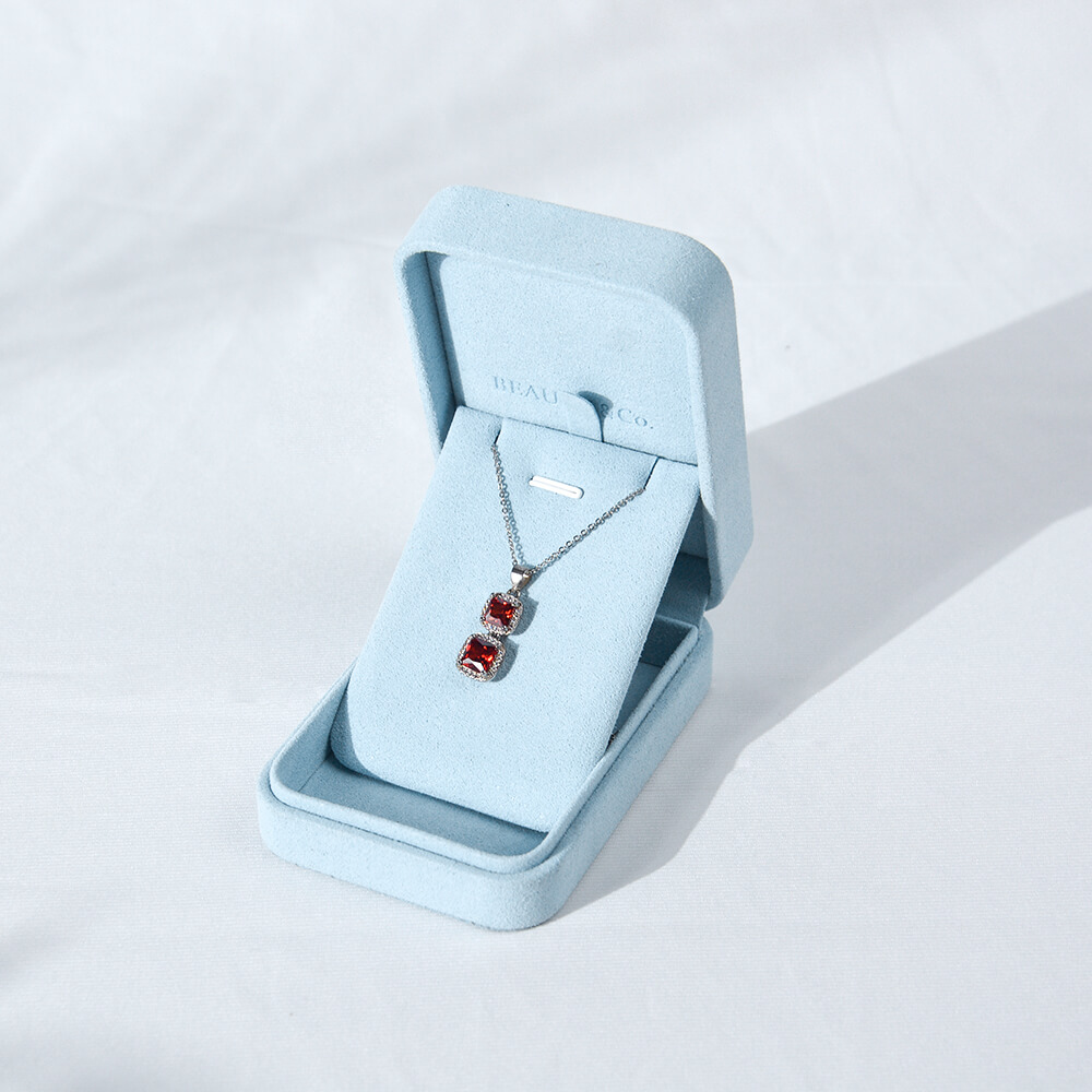 Microfiber Baby Blue Jewelry Boxes