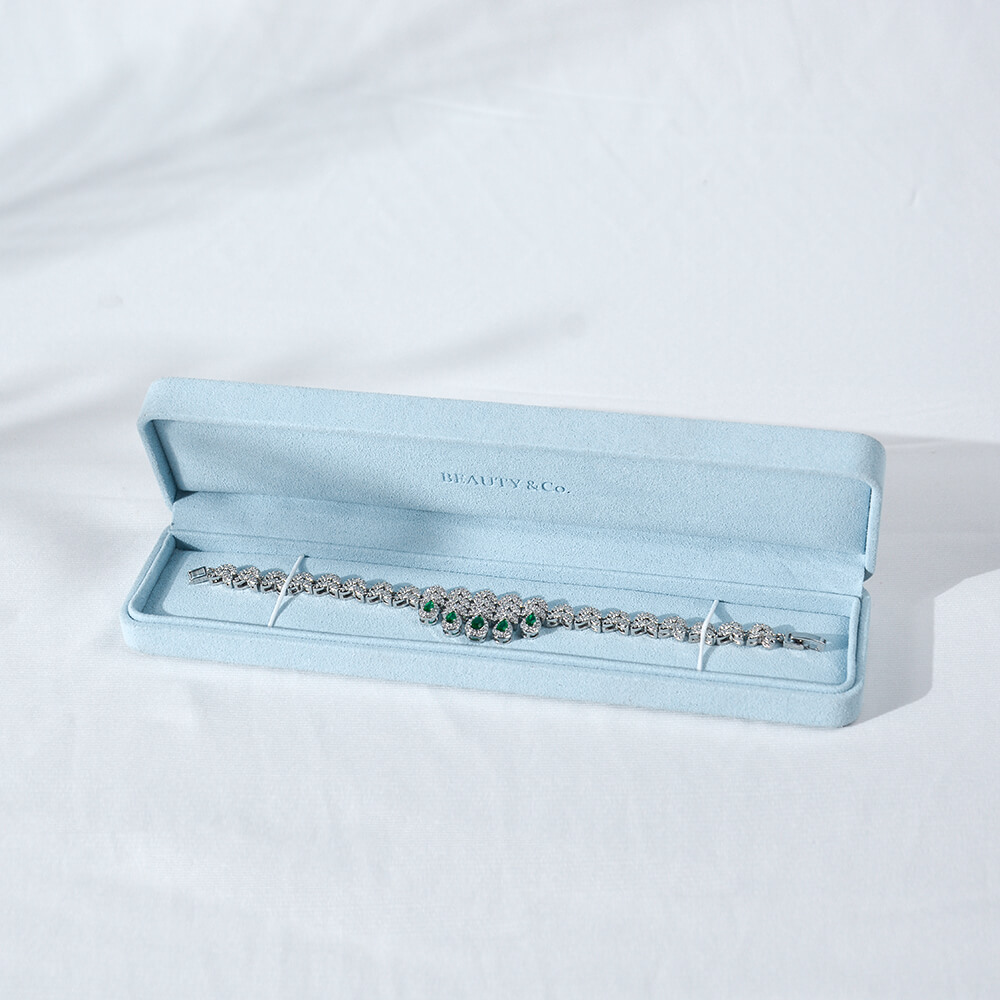 Microfiber Baby Blue Jewelry Boxes