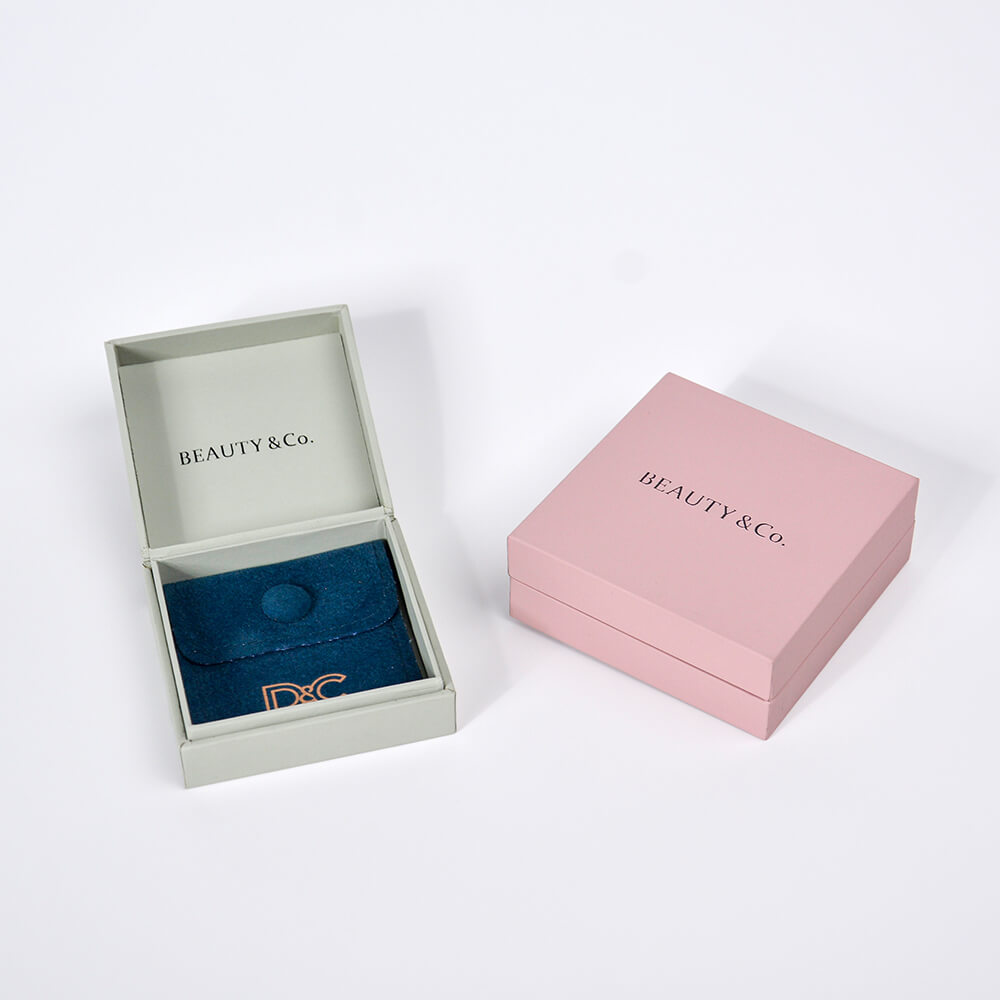 Hinge-Free Jewelry Box Velvet Pouch Set 