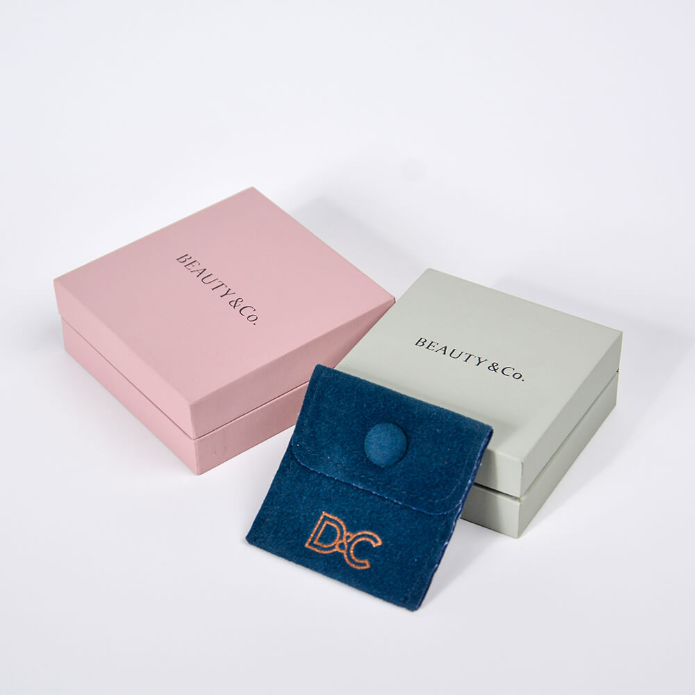 Hinge-Free Jewelry Box Velvet Pouch Set 