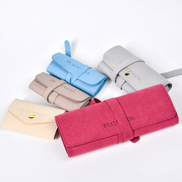 Jewelry Pouch Collection Stylish Portable Pouches Soft Microfiber Purse Pouches