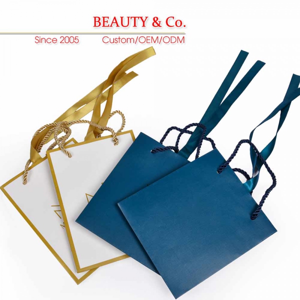  Custom Logo High Quality Clothing Packaging Jewelry Paper Gift Bag Customized Gift Box With Ribbon Handle